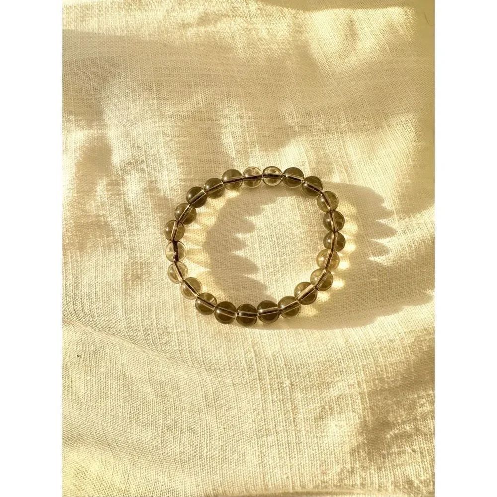Taupe stretch round bead bracelet